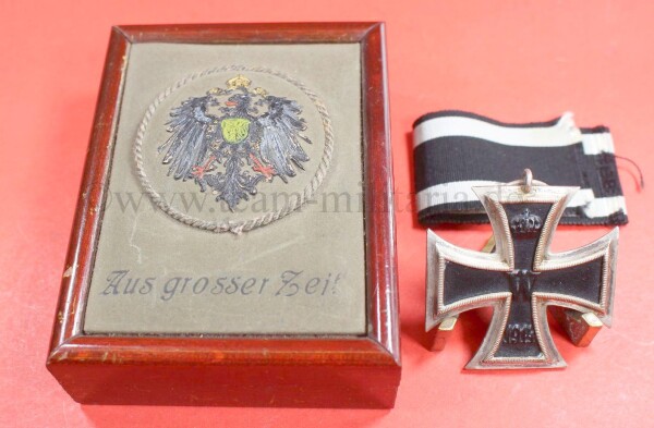 Eisernes Kreuz 2.Klasse 1914 im extrem seltenen Kolonialetui "Aus grosser Zeit"