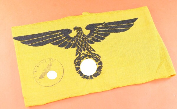 Armbinde für Zivilangestellte der Wehrmacht mit Stempel