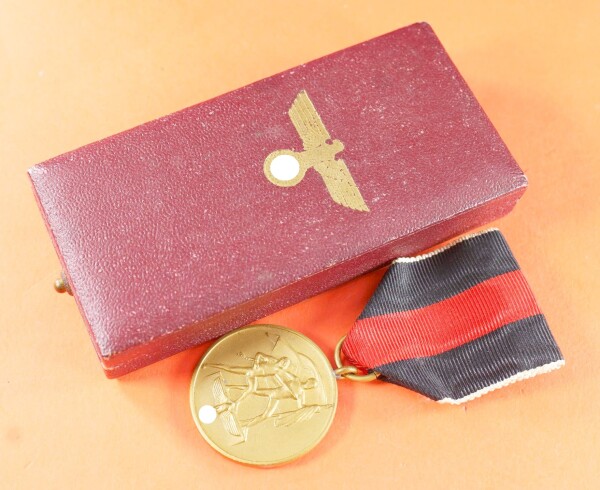 Sudetenland Anschlussmedaille 1.Oktober 1938 im Etui