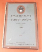 Strassenkarte von S&uuml;dost-Europa 1942 D.D.A.C....
