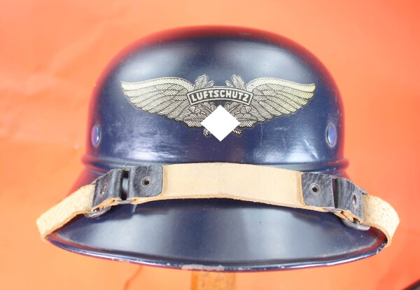 blauer Stahlhelm Luftschutz Gladiator Reichsluftschutzbund Luftschutz